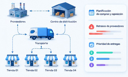Cadena logística de abastecimiento y distribución